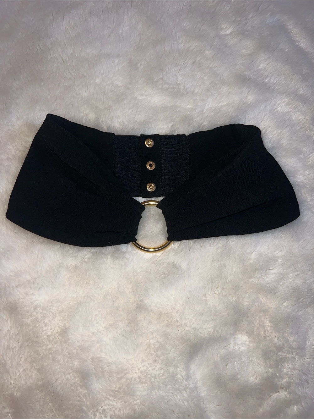 Diane Von Furstenberg Stretchy Belt with Gold Hardware